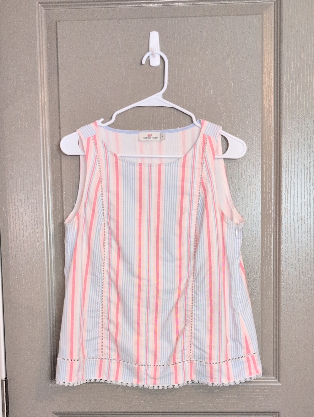 Vineyard Vines Girls' Pink & Light Blue Striped Tank